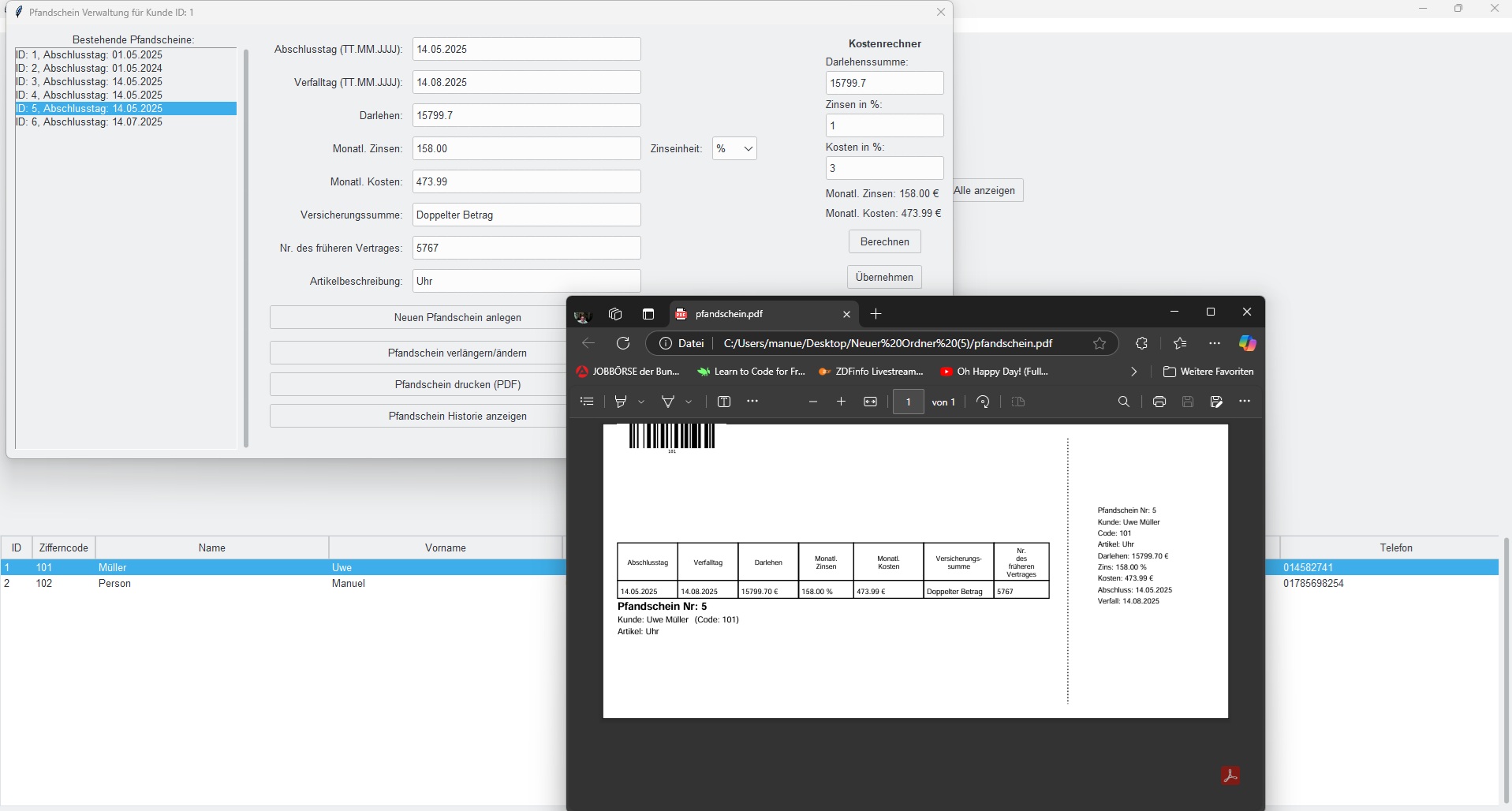 Pfandhaus Software Screenshot 7