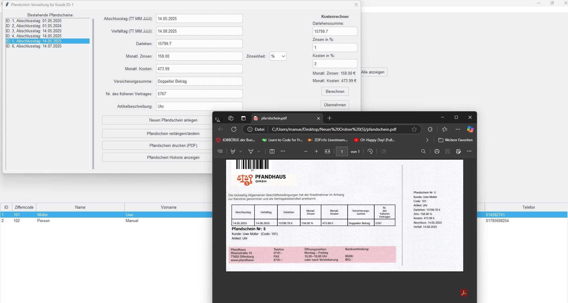 Pfandhaus Software Screenshot 9